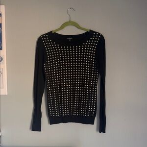 Express Black Sweater with Gold Accents